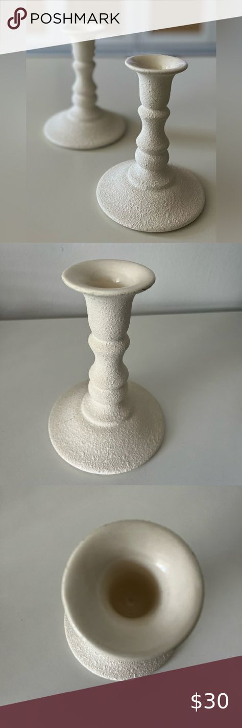 Vintage Royal Haeger Pottery Taper Candle Holders Candlesticks White Texture USA Haeger Pottery, Taper Candle Holders, White Texture, Taper Candle, Closet Vintage, Candle Holders, Candles, Texture, Closet