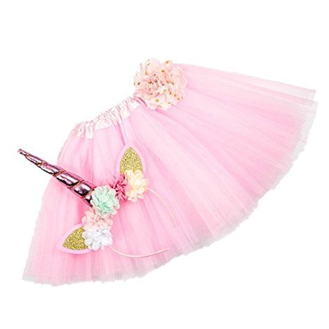 Layered Tutu Skirts with Unicorn Horn Headband for Little Girls Birthday Party Costumes Set (Pink Princess) Best Halloween Costumes & Dresses Kids Tutu Dress, Unicorn Horn Headband, Tutu Skirt Kids, Pink Clothing, Kids Tutu, Rainbow Tutu, Horn Headband, Tutu Skirts