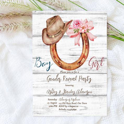 Vaquero Gender Reveal, Western Theme Gender Reveal Ideas, Gender Reveal Cowboy Or Cowgirl, Western Gender Reveal Ideas, Cowboy Gender Reveal, Country Gender Reveal, Bow Gender Reveal, Cowboy Baby Shower