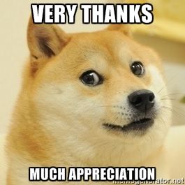 very thanks meme Doge Dog, Doge Meme, Old Memes, Funny Reaction Pictures, Funny Faces, Best Memes, Meme Pictures, Popular Memes, Reaction Pictures