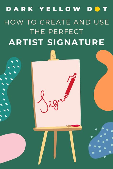 How To Sign Your Artwork, How To Make A Signature, Artist Signature Ideas, Art Signature, Digital Portrait Illustration, Drawing Tutorials For Beginners, Artist Signature, Oil Painting Techniques, Drawing Activities