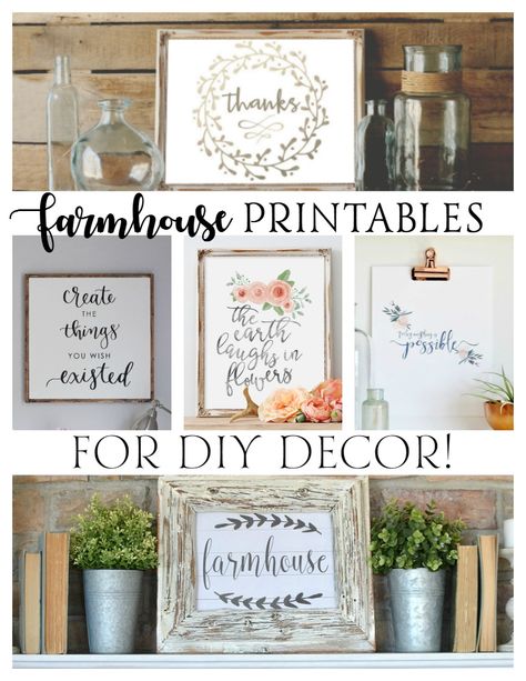 FREE Farmhouse Printables for DIY Decor Free Farmhouse Printables, Diy Farmhouse Decoration, Farmhouse Printables, Dekor Diy, Printables Free, Farmhouse Decoration, Diy Farmhouse Decor, Decor Guide, Printable Decor