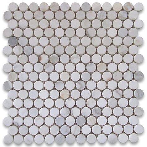 Calacatta Gold Italian Calcutta Marble Penny Round Mosaic Tile 3/4 inch Honed Calcutta Marble, Penny Round Mosaic, Calacatta Gold Marble, Round Mosaic, Penny Tile, Penny Round, Honed Marble, Calacatta Gold, Marble Mosaic Tiles