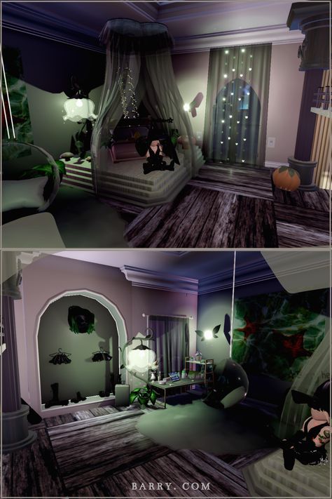 Royale High Dorm with a nature and dark theme Royal High Bedroom Ideas, Royale High Dorm Inspo Campus 3, Cheap Royale High Dorm Ideas, Royals High Dorm Ideas, Royale High Dorms Ideas, Royale High Room Ideas, Rh Dorm Ideas Campus 3, Rh Dorm Layout, Royale High Locker Ideas