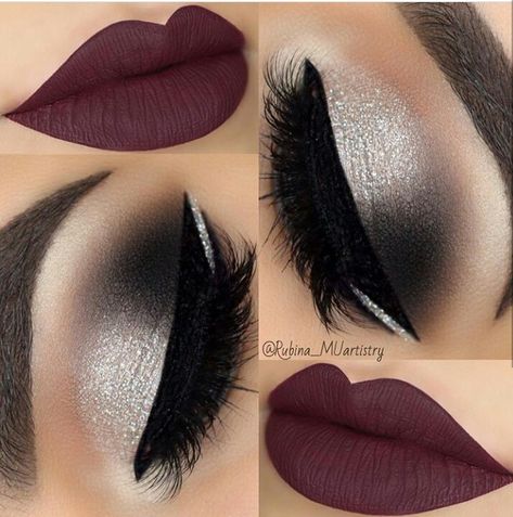 Gunmetal Eyeshadow, Different Types Of Makeup, Maquillage Kylie Jenner, Silver Lipstick, Make Up Designs, Fall Makeup Looks, Smink Inspiration, Types Of Makeup, Makijaż Smokey Eye