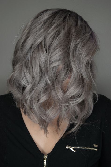 Gray Silver blonde Dove Grey Hair, Metallic Gray Hair Color, Warm Gray Hair, Silver Ash Hair, Silvery Blonde, Exotic Hair Color, Cool Blonde Hair Colour, Gray Balayage, Ash Blonde Hair Colour