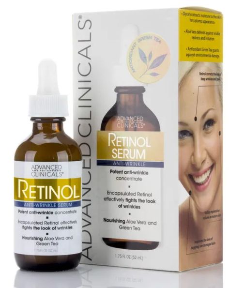 Advanced Clinicals Retinol, Dermatologist Recommended Skincare, Skin Facial, Wrinkle Serum, Sun Damaged Skin, Retinol Cream, Anti Aging Wrinkles, Environmental Damage, Retinol Serum