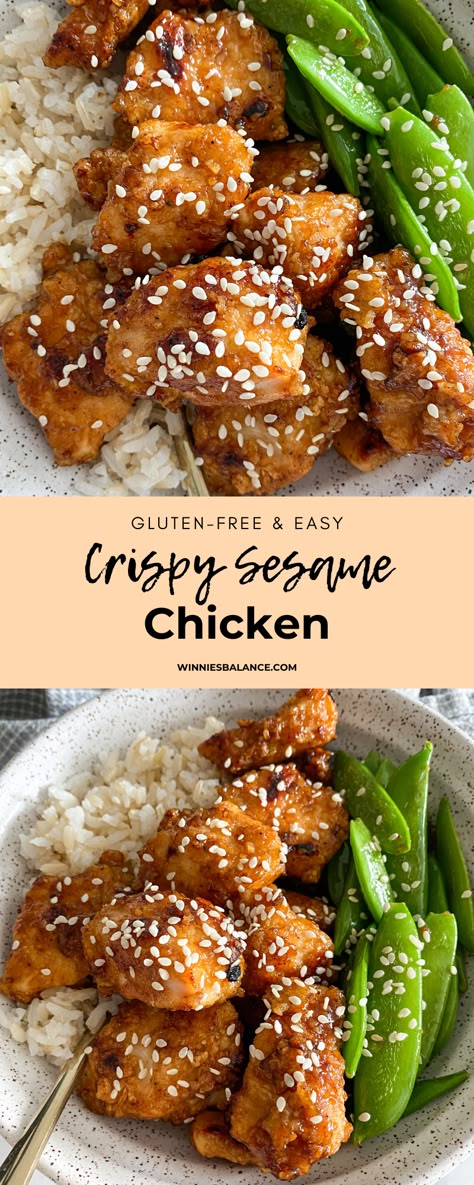 Gluten Free Sesame Chicken Recipe, Gf Sesame Chicken, Healthy Gluten Free Dinner Ideas, Gluten Free Honey Chicken, Glutenfree Chicken Recipe, Gluten Free Mealprep, Gluten Free Asian Chicken Recipes, Gluten Free Chicken Dishes, Gluten Free Lunch Easy