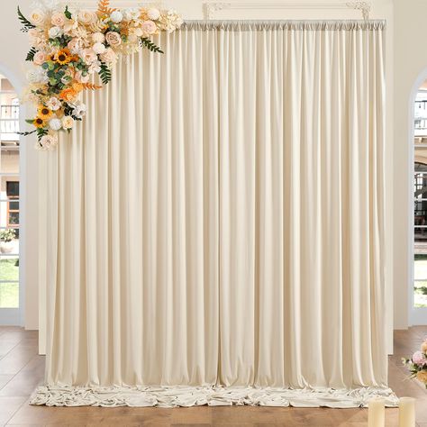 PRICES MAY VARY. 1. You will receive 2 Panels 5ftx8ft Beige Backdrop Curtains Drapes. Totally 10FT(Width) x 8FT(Height). 2. Wrinkle Free Fabric: Soft & Smooth; Drape Nicely; Washable; Ironable; Durable. You can keep it for future events. The soft fabric backdrops are perfect to create beautiful folds or leave it flowing loose onto the floor. 3. Easy to Hang ON: Each curtain panel comes with 4 inch rod pocket on top, fit up to any standard rods. (Please note: Dropback Curtains Only,No Backdrop St Party Backdrop Stand, Beige Backdrop, Backdrop Curtains, Photo Studio Lighting, Birthday Party Backdrop, Curtain Backdrops, Champagne Party, Gender Reveal Decorations, Photography Decor