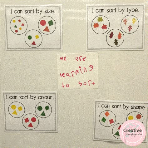 Kindergarten Sorting Activities, Sorting Kindergarten, Math Sorting Activities, Centers Kindergarten, Math Sort, Shapes Kindergarten, Math Patterns, Math Centers Kindergarten, Prek Math