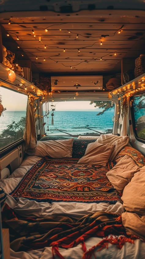 Channeling boho mood with van life adventures 🌿✨ #VanLife #BohoMood Small Travel Trailer Remodel, Travel Outfit Summer Airport, Small Travel Trailer, Van Life Aesthetic, Airport Travel Outfits, Dreamy Photos, Small Travel Trailers, Kombi Home, Bus House