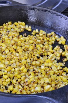 Stove Top Pan Roasted Corn Recipe |  When grilling isn't an option and the season for fresh corn on the cob is over this Stove Top Roasted Corn Recipe is a How To Grill Corn On The Cob On Stove, Roasted Corn For Salads, Corn On The Stove Top, Grilled Corn On Stove Top, Grilled Canned Corn, How To Cook Corn On The Cob On The Stove, Stove Top Corn, Nigerian Desserts, Cherokee Recipes