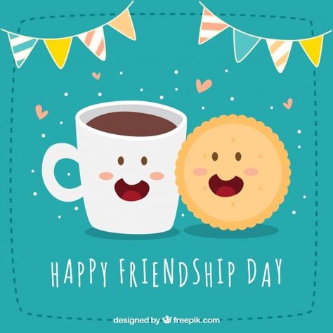 Happy friendship day background with coo... | Free Vector #Freepik #freevector #background #coffee #love #cute Friendship Day Background, Friendship Day Wallpaper, Happy Friends Day, Happy Friendship Day Images, Happy Friendship Day Quotes, Friendship Day Images, Friendship Day Wishes, International Friendship Day, Hd Quotes