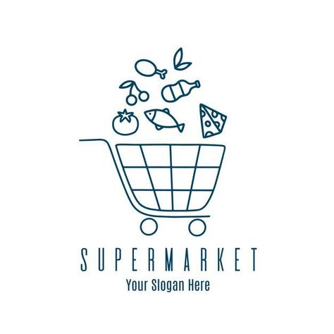 Super Market Logo, Grocery Store Logo, Grocery Logo, Market Logo Design, Shopping Cart Logo, Supermarket Logo, Cart Logo, Marketing Logo Design, Market Logo