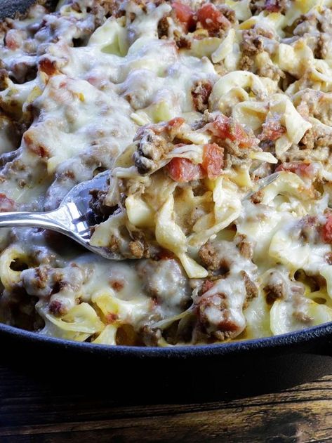 Hamburger Noodle Casserole - My Kitchen Serenity Hamburger Egg Noodles, Hamburger And Egg Noodles, Hamburger Meat Egg Noodles Recipes, Noodle Casserole Hamburger, Hamburger Sour Cream Noodle Casserole, Hamburger Noodle Casserole, Rigatoni Noodles, Teriyaki Noodles, Fettuccine Noodles