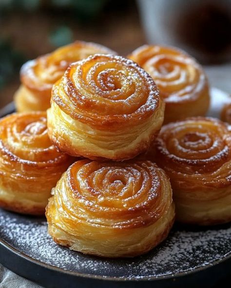 Puff Pastry Breakfast Sweet, Mini Almond Cruffins, Puff Pastry Cruffin, Mini Puff Pastry Desserts, Orange Pastries, Biscoff Puff Pastry Twists, Caramel Puff Pastry, Cruffins Recipe, Delicious Discoveries