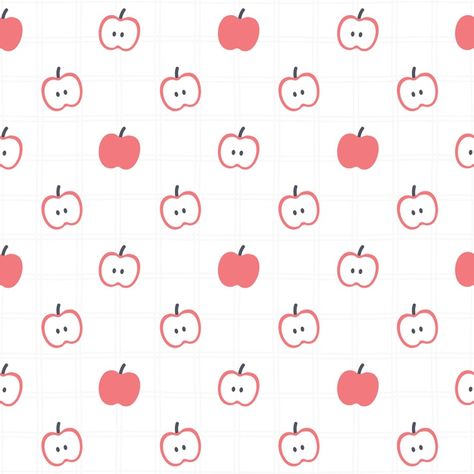 Apple seamless background repeating patt... | Premium Vector #Freepik #vector #pattern Repeating Wallpaper, Farm Cartoon, Apple Background, Valentine Banner, Girl Cartoon Characters, Food Cartoon, Vintage Flowers Wallpaper, Pop Art Girl, Food Patterns