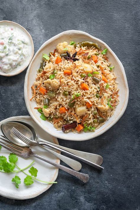 Veg Pulao or Vegetable Pulao - A healthy, comforting and mildly spiced one pot rice dish that is easy and absolutely delicious. A melange of vegetables, spices and aromatic rice - a perfect comfort meal to relish on. #indian #InstantPot #OnePotMeals #Photography #StepByStep #Recipe #MixedVegetables #Rice Veg Pulao Photography, Pulav Rice Photography, Rice Pulao Indian, White Pulao Recipe, Pulao Recipe Vegetables, Veg Pulao Recipe Indian, Pulao Photography, Punjab Recipes, Vegetable Rice Recipes