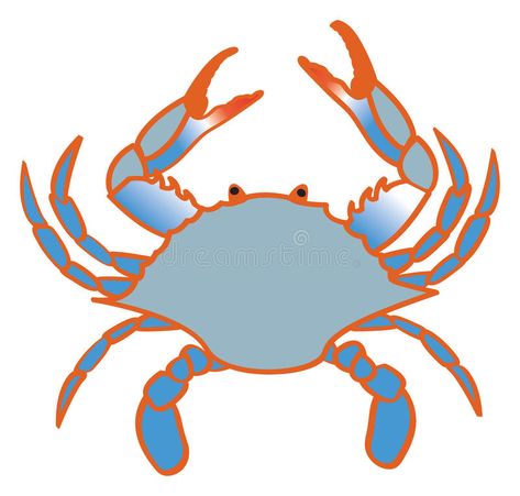 Crab Stock, Blue Crabs Art, Crab Cartoon, Sea Creatures Drawing, Crab Illustration, Snow Crab Legs, Crab Painting, Beach Cartoon, Crab Art