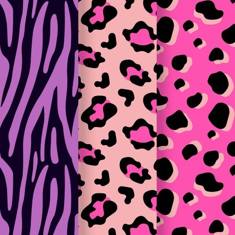 Conjunto de patrones de estampado animal | Free Vector #Freepik #freevector #fondo #patron #diseno #textura Brush Strokes Pattern, Flower Background Design, Fashion Design Sketch, Animal Print Wallpaper, Animal Print Pattern, Animal Prints Pattern, Hand Drawn Pattern, Pink Style, Vector Pattern