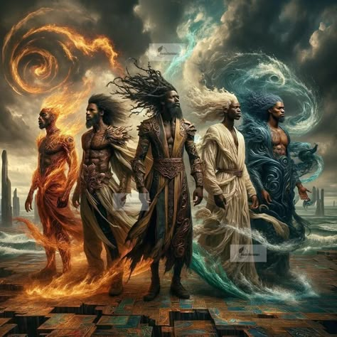 African Fantasy Art, African Deities, Orishas Yoruba, Black Power Art, African Mythology, Black God, Afrocentric Art, Spiritual Power, Black Artwork