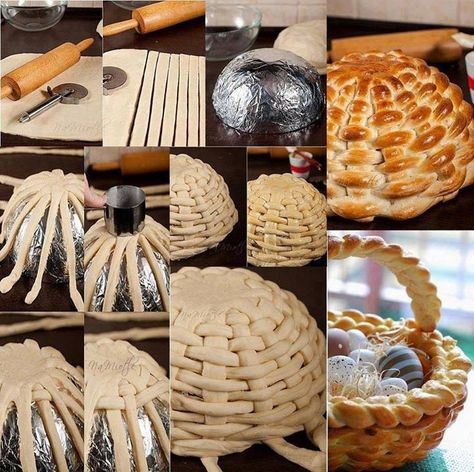 Fab Art DIY Edible Braided Bread Easter Basket | www.FabArtDIY.com  #bakery, #bread, #Easter, #recipe, #diy Braided Bread, Bread Art, Easter Bread, Easter Dinner, Bread Basket, Challah, Bread Dough, Easter Recipes, Finger Food