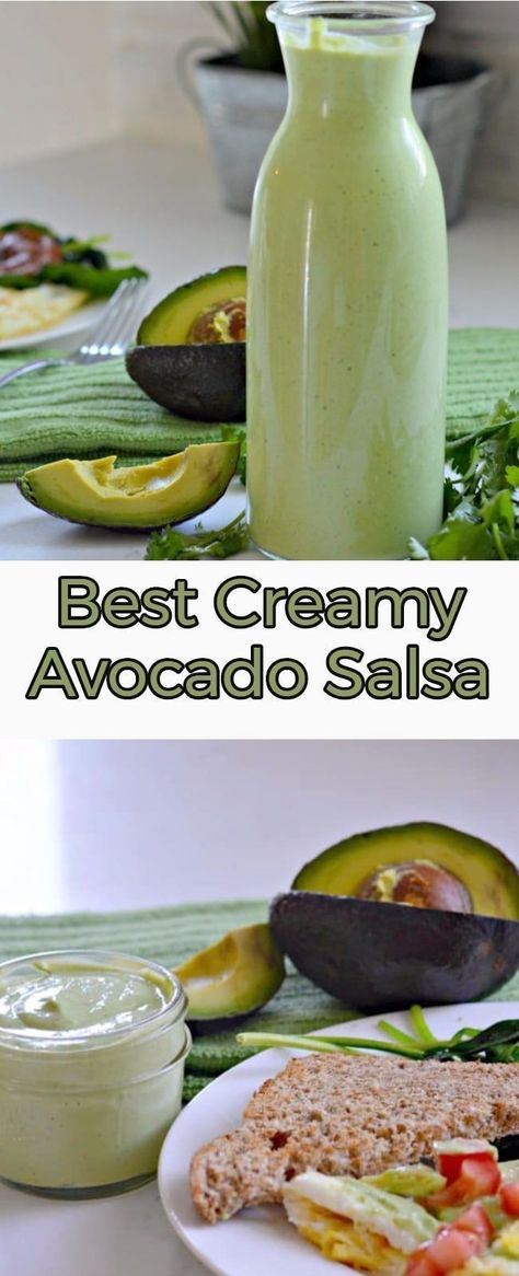 Creamy Avocado Salsa, Avocado Salsa Recipe, Creamy Salsa, Salsa Guacamole, Healthy Nutrition Plan, Guacamole Salsa, Creamy Dressing, Nutrition Food, Avocado Sauce