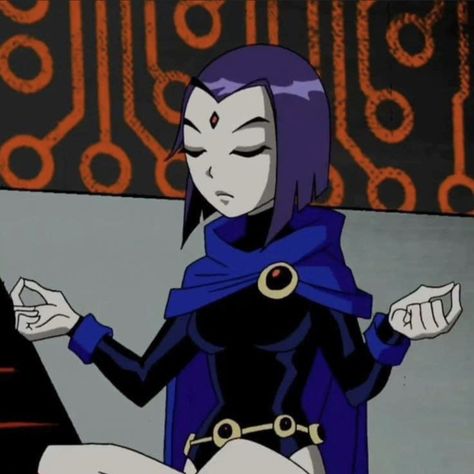 Raven From Teen Titans, Teen Titans, Purple Hair, Anime Character, Screen, On Twitter, Purple, Twitter, Anime