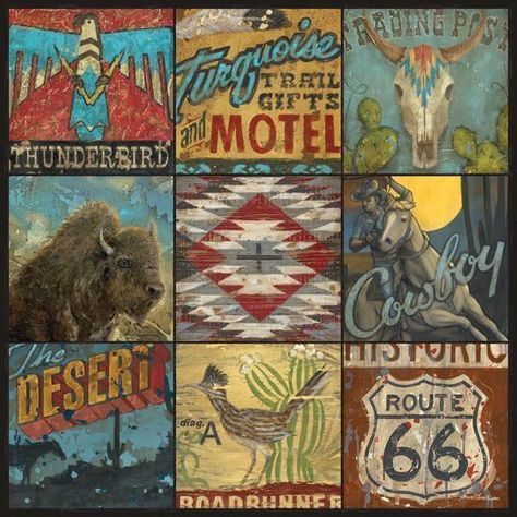 Southwestern Collage | American Southwest Art Collection | Canvas Art Prints-Canvas Wall Art-Jack and Jill Boutique Lodge Bedroom Ideas, Rustic Lodge Bedroom, Southwestern Interior Design, Southwestern Interior, Lodge Bedroom, Southwest Vibes, Southwestern Wall Art, Forest Camping, Indian Wall Art