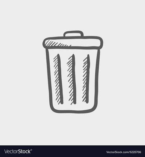 Trash Can Tattoo, Trash Can Doodle, Trash Doodle, Trash Can Illustration, Trash Can Drawing, Trash Drawing, Grey Drawing, Can Sketch, Raccoon Drawing