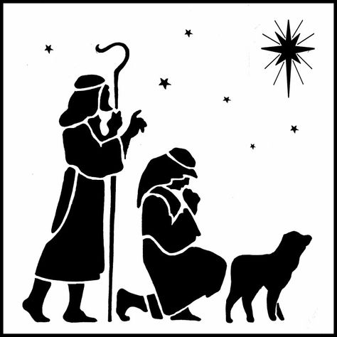 Nativity Silhouette, Christmas Stencils, Silhouette Christmas, Nativity Crafts, Silhouette Stencil, Three Wise Men, Christmas Nativity Scene, Three Kings, Stencil Crafts