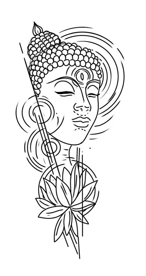 Tattoos Buddha, Buddhist Symbol Tattoos, Buddha Drawing, Buddhist Tattoo, Buddha Tattoo Design, Animal Tattoo Ideas, Family Tattoo Designs, Buddha Art Drawing, Buddha Tattoos