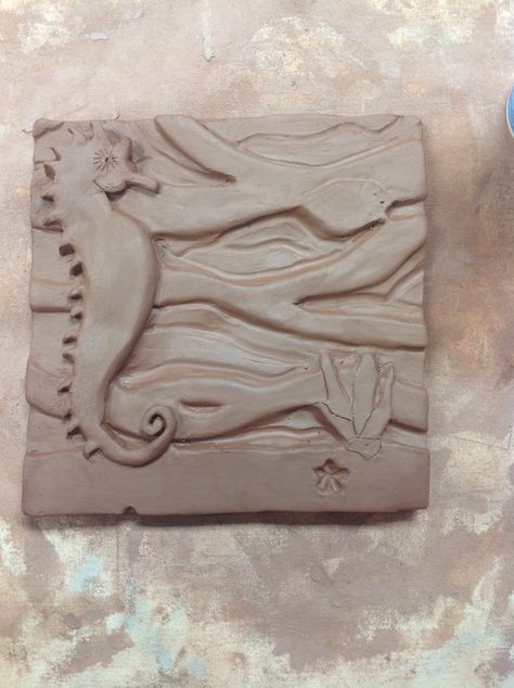 Carving and adding clay to my relief tile in almost done Low Relief Sculpture Clay, Relief Tiles, Relief Tile, Small Theatre, Relief Sculpture, Tiles Design, Clay Tiles, Carving Ideas, College Design