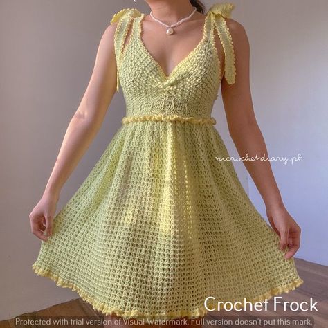 Puffy Crochet Dress, Crochet Dress Straps, A Line Crochet Dress, Crochet Womens Clothes Free Pattern, Crochet Hoco Dress, Crochet Homecoming Dress, Fairy Crochet Dress, Crochet Graduation Dress, Crochet Cocktail Dress