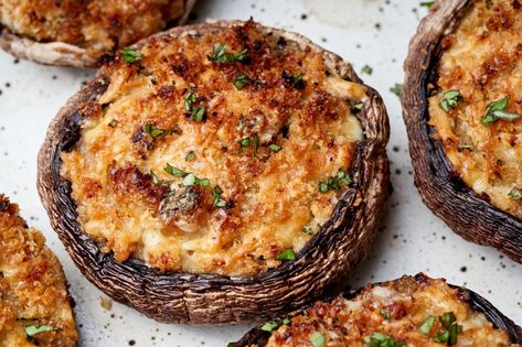 Stuffed Mushrooms recipe Large Stuffed Mushrooms, Stuffed Mushrooms Vegetarian, Panzanella Recipe, Tikka Recipe, Breakfast Appetizers, Large Mushroom, Potato Recipes Side Dishes, Mashed Potato Recipes, Masala Recipe