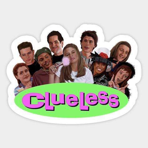 Clueless Stickers, 1995 Aesthetic, Clueless Quotes, Clueless Aesthetic, Clueless 1995, 달력 디자인, Group Picture, Aesthetic Sticker, Bubble Stickers