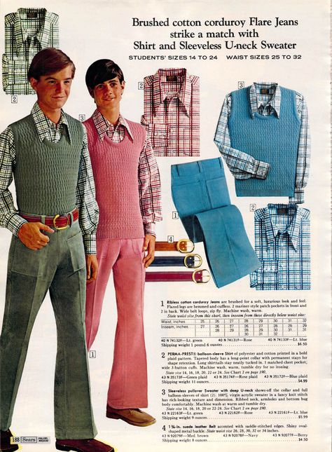 1972 Sears Catalog 1972 Fashion, 70s Fashion Men, 70s Women Fashion, 1970s Men, Balloon Sleeve Shirt, Seventies Fashion, 70’s Fashion, Vintage Mens Fashion, Christmas Book