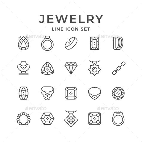 Jewelery Logos Design, Jewelry Line Art, Story Highlight Icons Beauty, Jewelry Business Logo, Jewelry Logo Inspiration, Fashion Symbols, Accessories Icon, Necklace Icon, Jewelry Icon