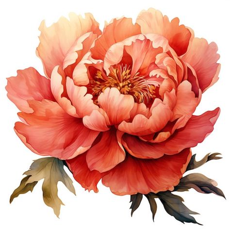 Download this Premium Photo about Terracotta Flowers peony and leaves in white background, and discover more than 1 Million Professional Stock Photos on Freepik Peony Reference, Watercolour Peony, Peony Photo, Terracotta Flowers, Peonies Watercolor, Peony Drawing, Flowers White Background, Peony Colors, Flowers Peony