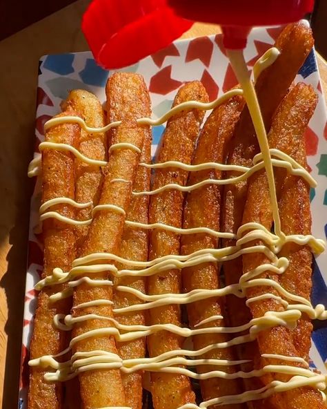 Japanese Long Fries 🍟🇯🇵 | Japanese cuisine | Long fries? I'm in! 😄🍟 | By FOODbible Japanese Long Fries, Japanese Finger Food, Long Fries, Iconic Clothes, Fries Recipe, Savoury Recipes, Grits, Polenta, Finger Food