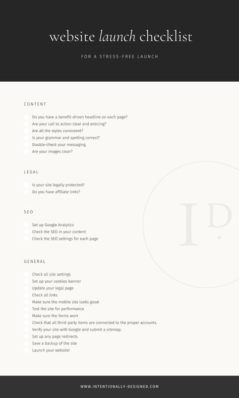 Launch Plan, Launch Checklist, Scheduling App, Business Checklist, Business Launch, Business Website Design, Website Launch, Small Business Website, Web Design Tips