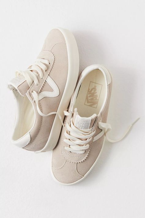 Vans Sport Low Suede Sneakers | Free People Professional Attire With Sneakers, Farm Shoes For Women, Sneakers With Wide Leg Trousers, Womens Fall Tennis Shoes, Cute Winter Shoes For Women Casual, Womens Casual Work Shoes, Everyday Work Shoes, Womens Fall Shoe, Sneakers For Work Women