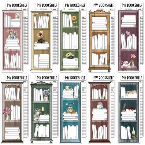 PRICES MAY VARY. ✿100Pcs Bulk Bookmarks - You will get 100 pieces vintage library bookmarks with 10 different exquisite patterns, beautiful and practical, the quantity fully meets your needs. ✿Track Your Reading Progress - With bookshelf design on the front, you can write down the books you have read on the spine and paint the color you like. The back features a reading list design, which can help you record the book's name, date, title and star rating of the book or chapter, to track your readi