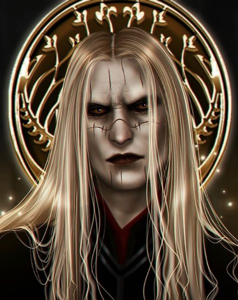 Prince Nuada Fanart, Prince Nuada Art, Blond Prince Art, Warhammer Deamon Prince, Warhammer Demon Prince Art, Dark Fae Prince, Elf Characters, Celtic Mythology, Macabre Art