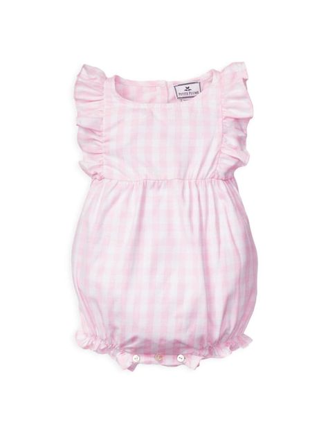 Petite Plume Baby Girl's Gingham Ruffle Romper Baby Ruffle Romper, Ruffle Romper, Bubble Romper, Pink Gingham, Gingham Print, Gingham Check, Baby Romper, Pink Girl, Baby Pink