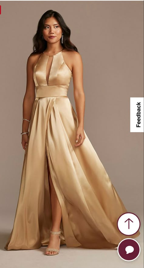 Gold Maid Of Honor Dress, Golden Bridesmaid Dresses, Bridesmaid Dresses Color Palette, Beige Bridesmaid Dress, Envelope Skirt, Short Wedding Gowns, Gold Bridesmaid Dresses, Golden Dress, Maid Of Honour Dresses