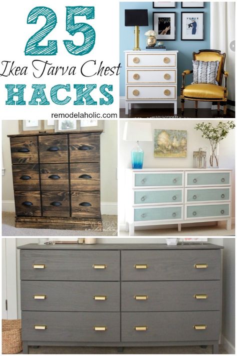 25ikeatarvachesthacks Tarva Dresser Hack Night Stands, Tarva Dresser Makeover, Ikea Tarva Dresser Hack, Tarva Dresser Hack, Ikea Upgrades, Smart Houses, Tarva Dresser, Ikea Chest Of Drawers, Ikea Tarva Dresser