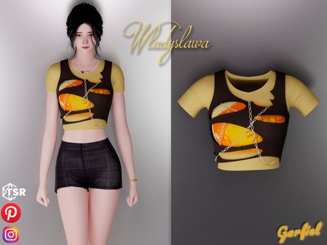 The Sims Resource - Wladyslawa - K-pop Top Women Kpop, Ts4 Clothes, Cc Top, Houses Exterior, Halloween City, Red Velet, Clothes Cc, Sims Clothes, Sims 4 Teen