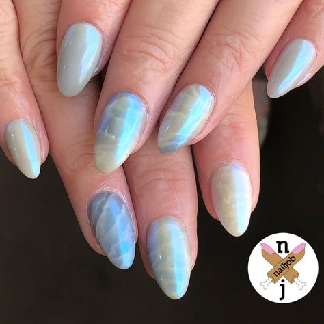 Moonstone Ripples for @starrmandala #nailjob Moonstone Nails, Stone Nails, Rainbow Pin, Galaxy Nails, Nail Pictures, Inspired Nails, Nail Idea, Glam Nails, Beautiful Nail Art