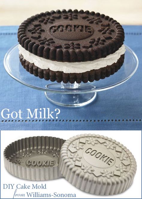 OREO cookie cake need to make this for my Oreo cookie monster hubby Giant Cookie Cake, Oreo Cookie Cake, Fab Cakes, Cake Baking Pans, Cake Supplies, Cake Blog, Cake Shapes, Oreo Cookie, Oreo Cake